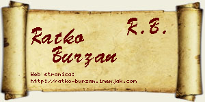 Ratko Burzan vizit kartica
